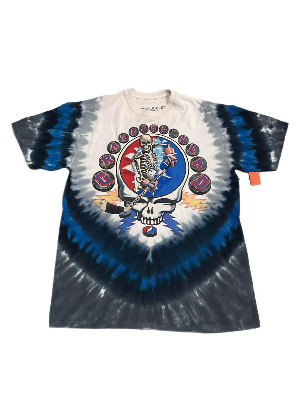 Grateful Dead Liquid Blue Steal Your Faceoff hockey tie-dye graphic T-shirt
